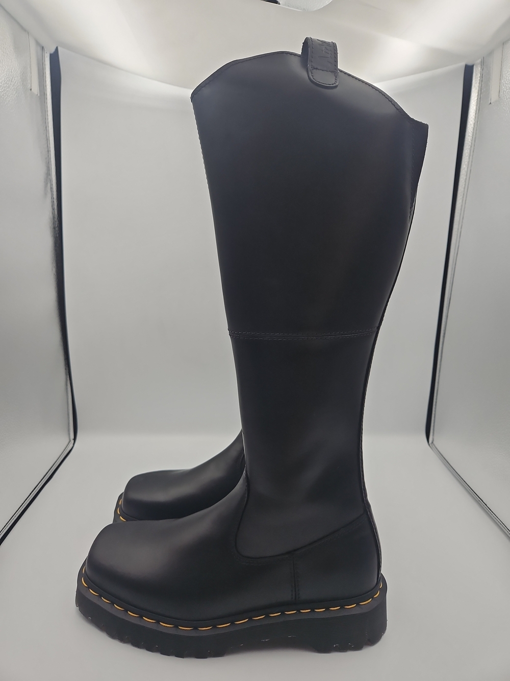 Dr. Martens Black Tall Leather Platform Heeled Boots